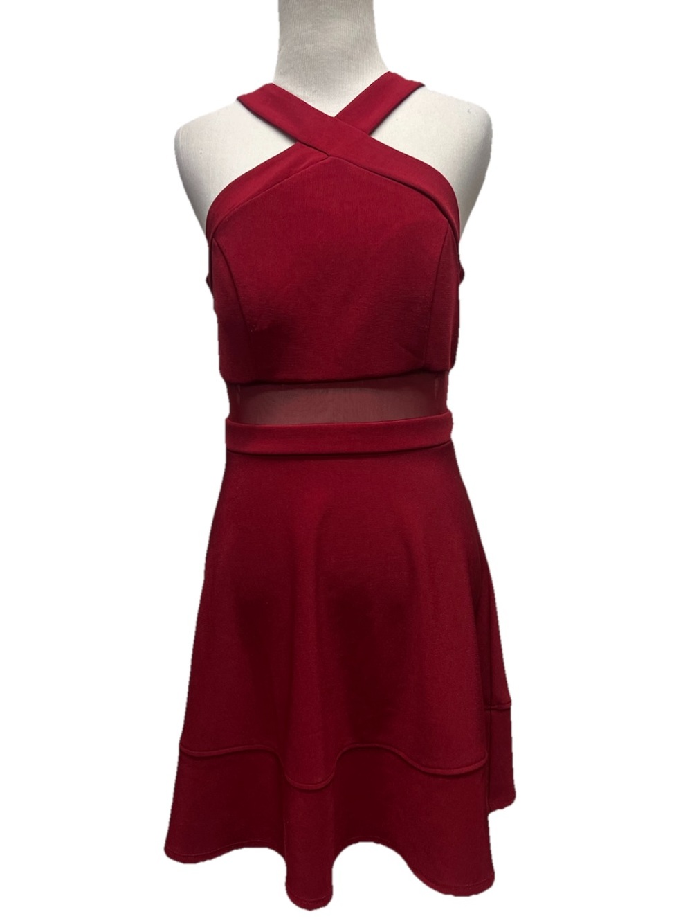 Honey & Rosie Sleeveless Burgundy Fit N Flare Cocktail Dress Size M